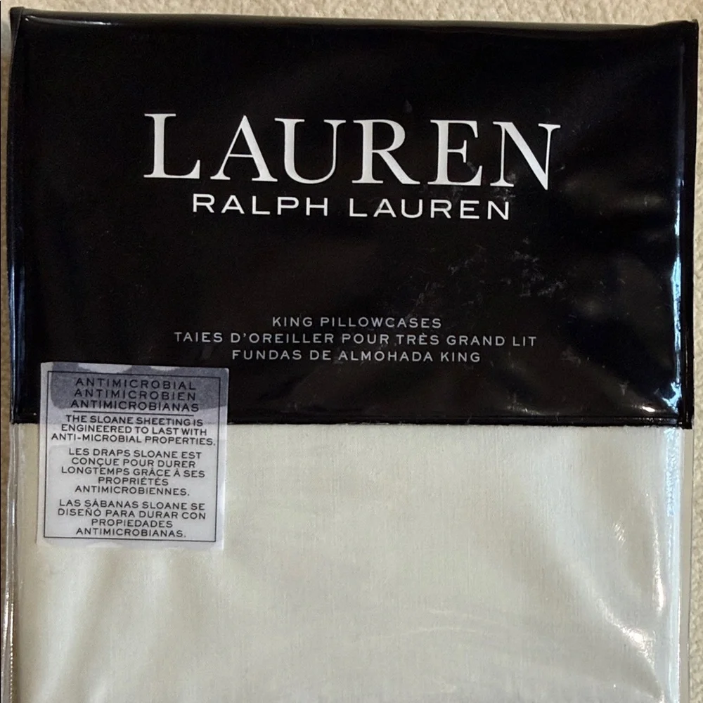 Ralph Lauren Sage king Pillowcases new set of 2 Sloane